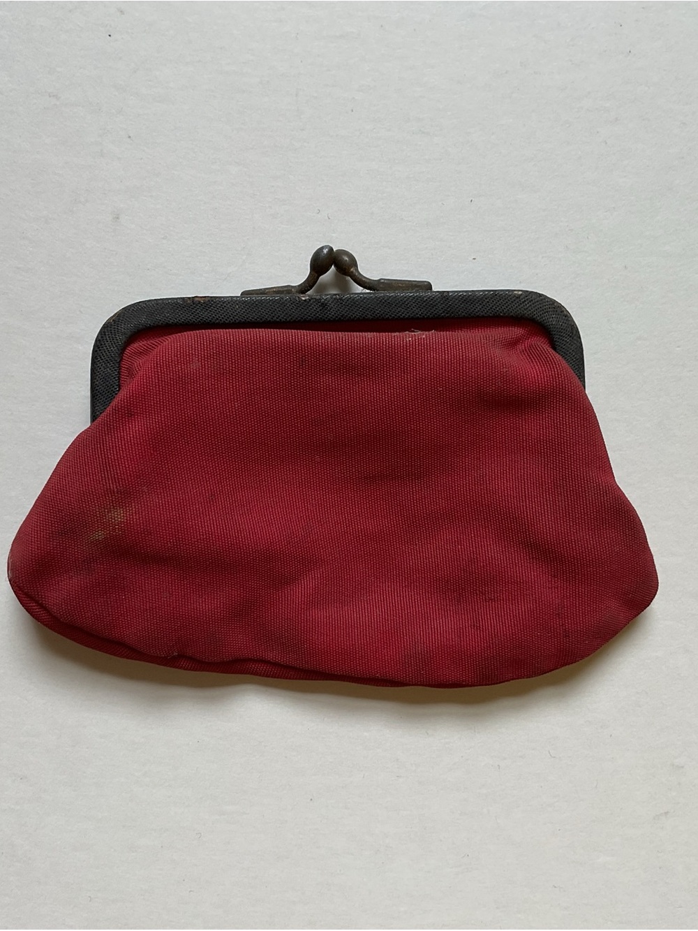 Vintage Red Coin Purse Black Interior Metal Closure